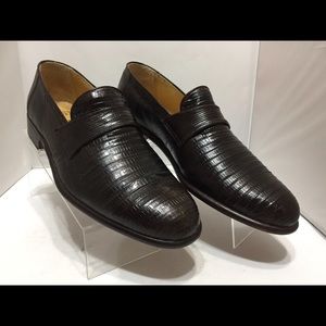 Lopez Taibo Brown Teju Lizard Loafers Men's Sz 7.5